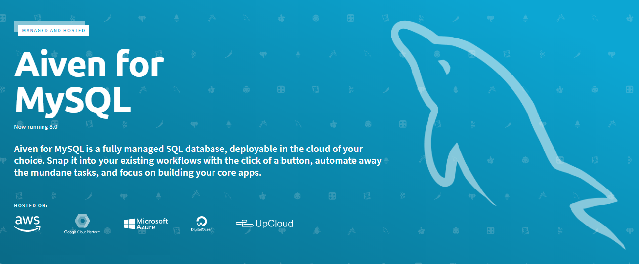 El servicio de hosting MySQL de Aiven.