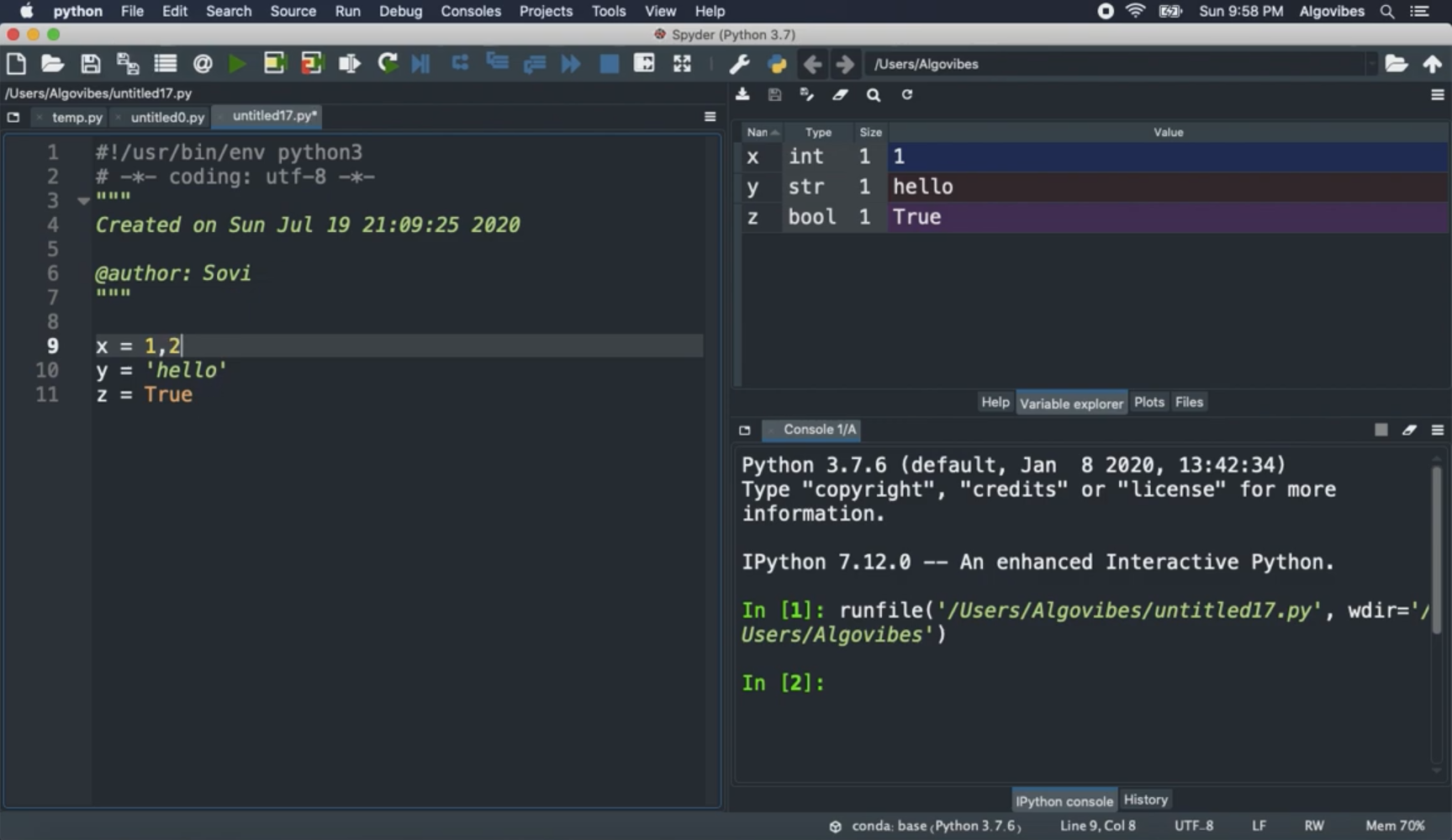 El IDE de Spyder, preferido por los científicos.